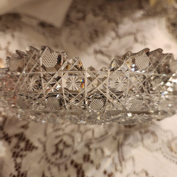 Vintage Crystal Dish w/Handles -SPARKLES! - Picture 2 of 5